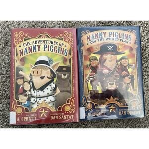 Nanny Piggins Hardcover Book Lot Of 2 Adventures Wicked Plan Ex Library Spratt